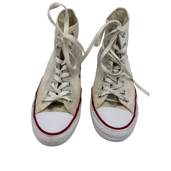 Vintage Converse Chuck Taylor All Star High-Top Sneakers Size 9.5 Beige Canvas - Picture 1 of 14
